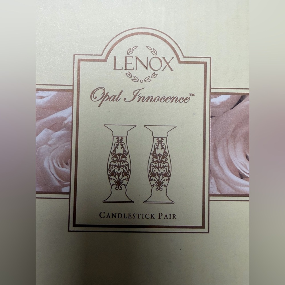NWT Lenox Opal Innocence Candlestick Set